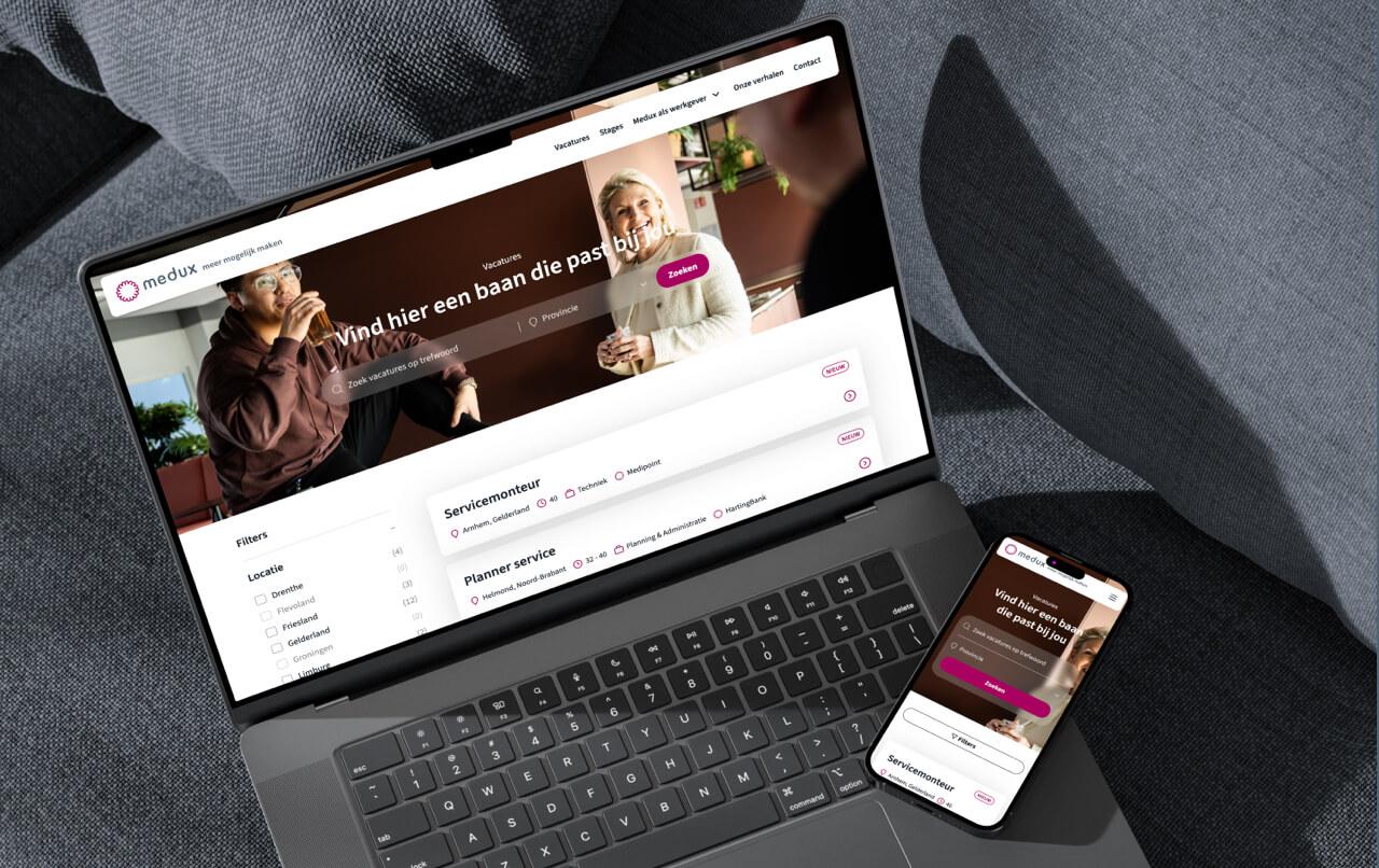 Voorbeeld van een responsive vacatureplatform